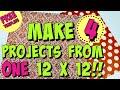 turn ONE 12x12 into FOUR Projects! PENNY PINCHING CRAFT! easy tutorial!
