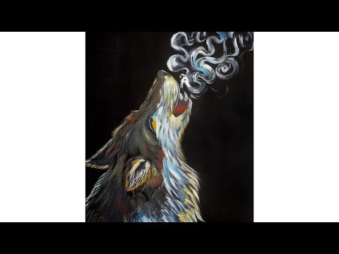 WOLF Howling Step by Step Acrylic Painting on Canvas for Beginners