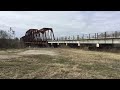 Sunset Limited Amtrak Train Crosses the Brazos River Bridge at Richmond TX on Jan. 23 2022