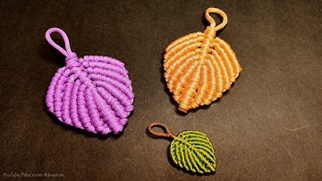 Macrame leaf keychain, nylon thread leaves for home decor