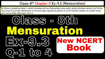 Class-8 Ex-9.3 Q1,2,3,4 (Mensuration) Chapter 9 Math, New CBSE NCERT Book 2023-24