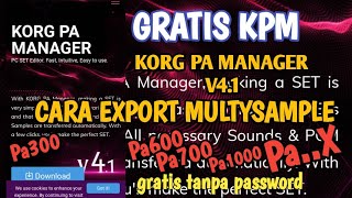 FREE FREE DOWNLOAD KPM KORG PA MANAGER How to Export Multisample Korg Pa Manager screenshot 2