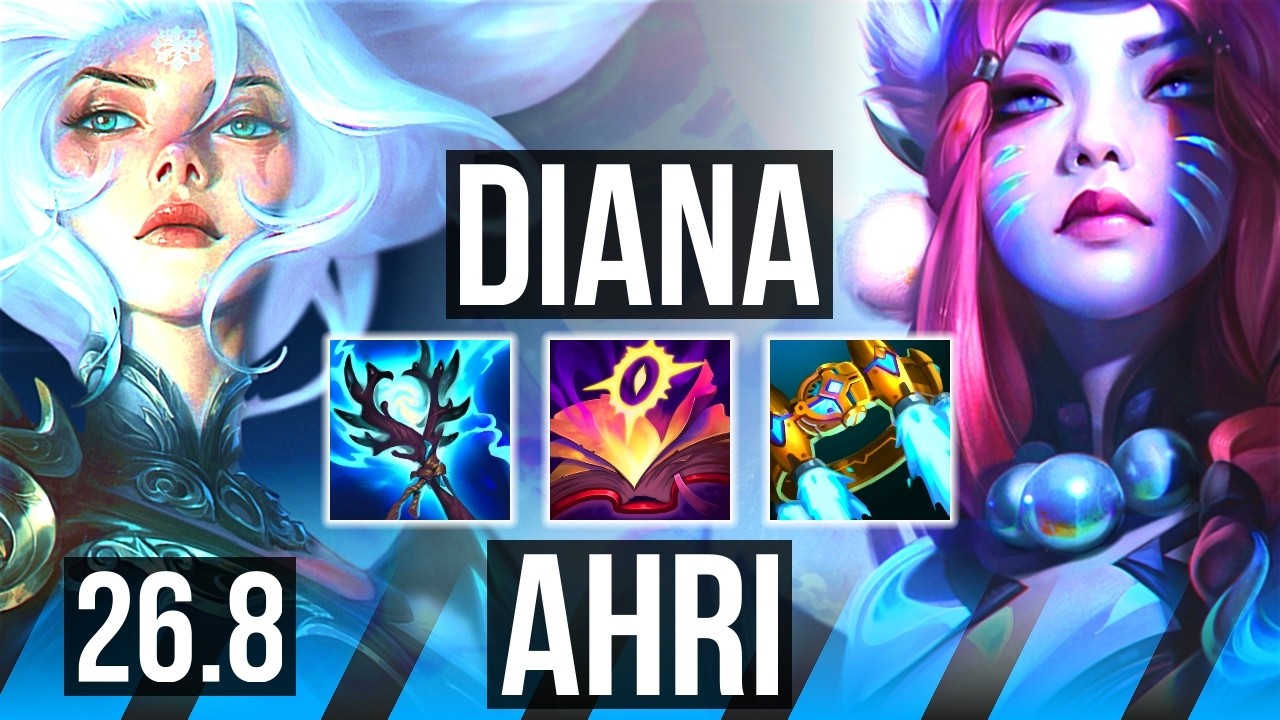 DIANA vs AHRI (MID) | Good KDA: 18/1/6 | EUNE Challenger | 26.8