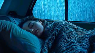 النوم في أقل من 5 دقائق مع عاصفة مطرية قوية ورعد في السيارة ليلاً screenshot 3