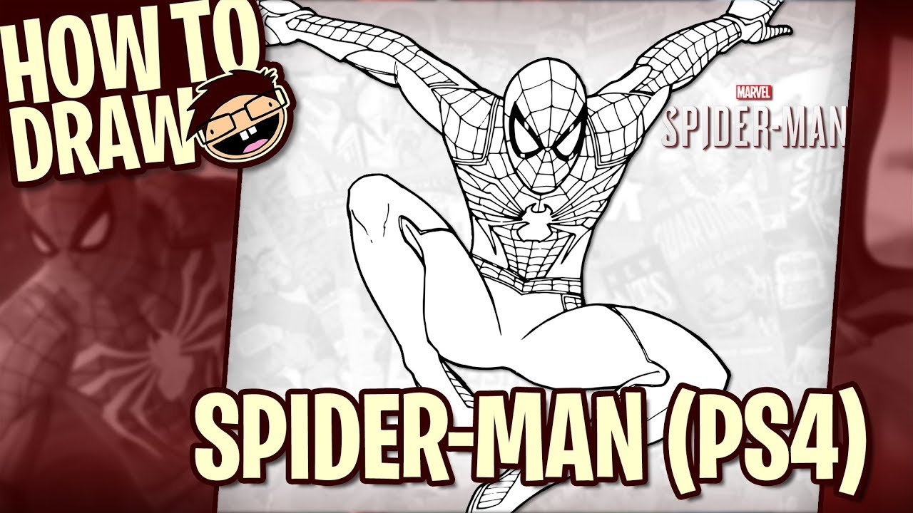 How to Draw SPIDER-MAN (2018 PS4 Video Game) | Narrated Easy Step-by-Step  Tutorial - YouTube