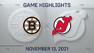 NHL Highlights | Bruins vs Devils - Nov 13, 2021