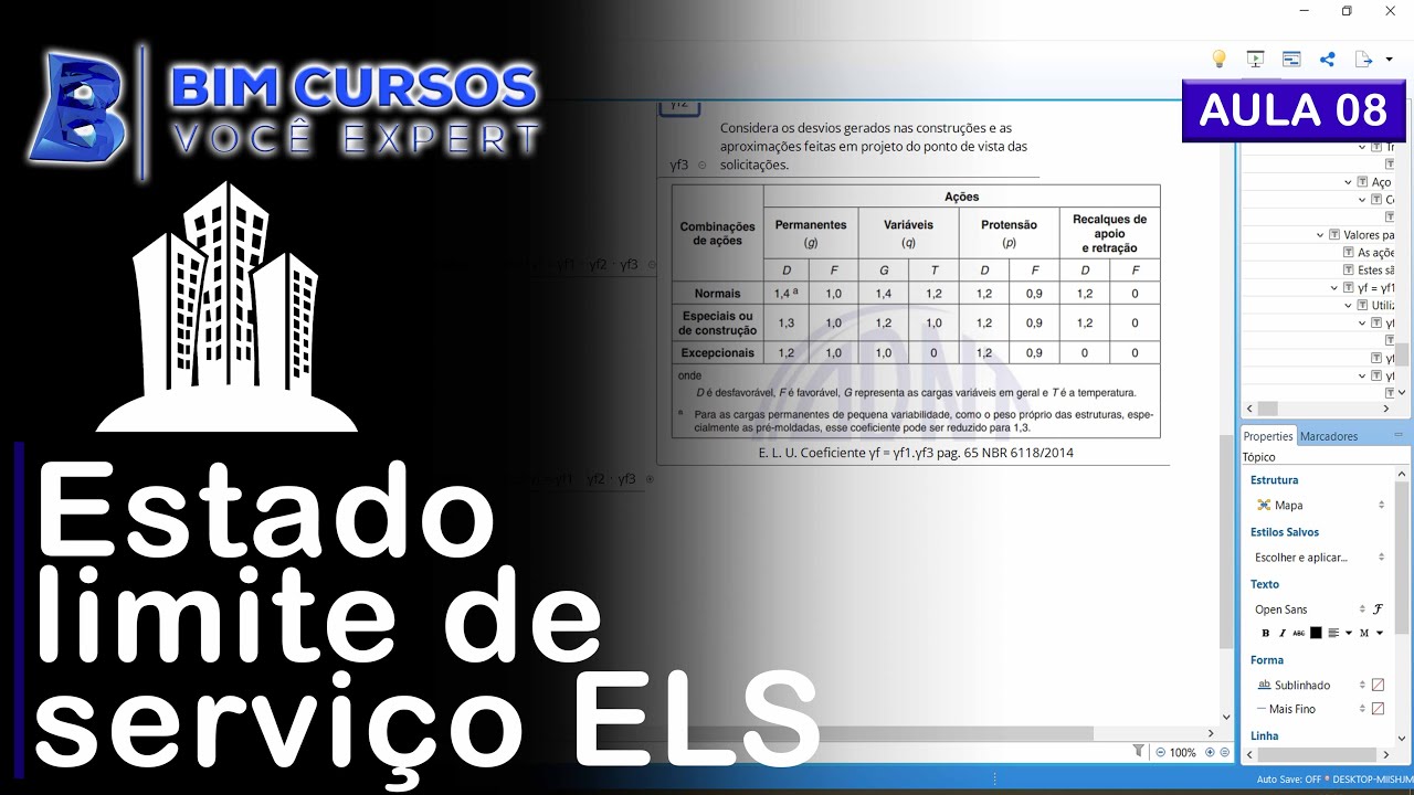 Aula 08 - Estado limite de serviço ELS - Cálculo de edifícios do zero - BIM CURSOS