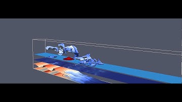 Turbidity current interacting with a Gaussian bump