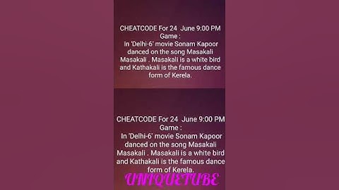 Brain baazi cheatcode for 24 June 2018 at 9 pm