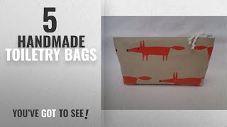 Top 10 Handmade Toiletry Bags [2018]: Handmade Oilcloth Make Up Cosmetic Bag - Scion Orange Mr Fox