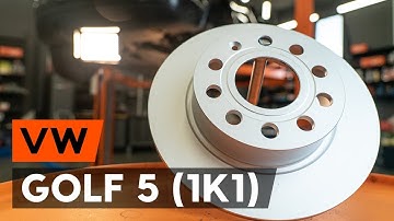 How to change rear brake discs / rear brake rotors on VW GOLF 5 (1K1) [TUTORIAL AUTODOC]