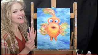 Cookies And Canvas For Kids - Happy Goldfish Painting Lesson With Yummy Cookie Recipe