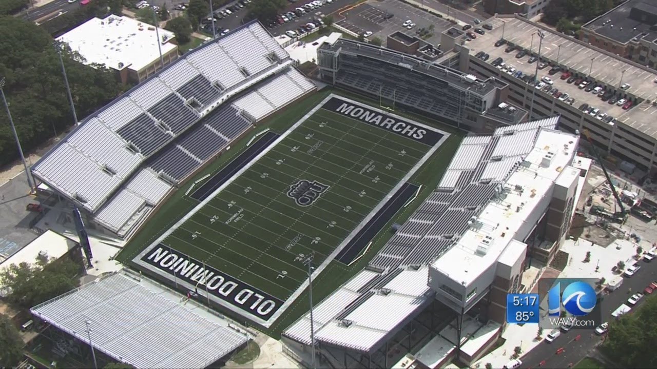 A look at the new ODU football stadium two days ahead of kickoff - YouTube