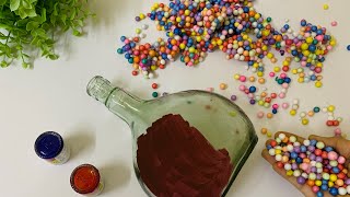 Bottle Art | Bottle Decoration with Thermocol Balls | Easy Bottle Craft Ideas