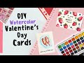Easy Watercolor Valentine’s Day Cards 💕 | 5 Cute DIY Ideas for Beginners