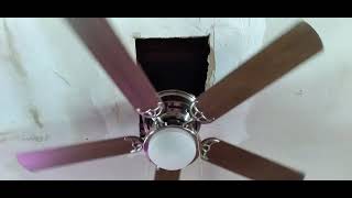 52" harbor breeze Armitage hugger ceiling fan in brushed nickel finish with toffee blades