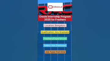 Oracle Internship Program 2025 for Freshers | Best Opportunity