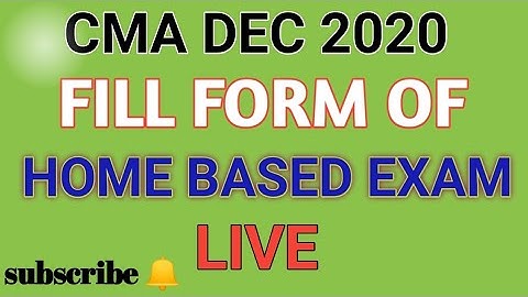 Fill CMA HOME BASED ONLINE EXAM form for inter final Dec 2020 | Must watch
