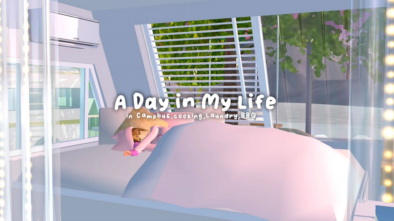 A Day in My Life ✨🌸 in Camp bus, Cooking, Laundry, BBQ, Telescope : Sakura School Simulator