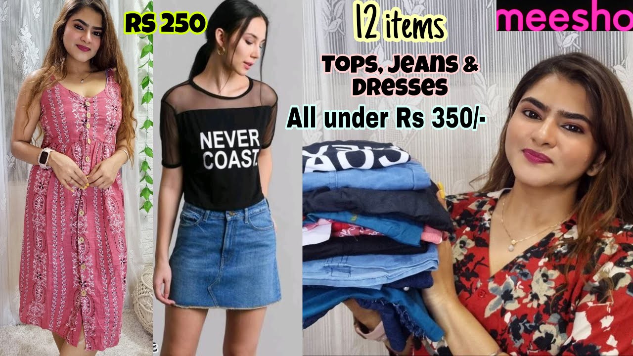 Meesho 12 Tops, Jeans & Dresses Rs 250 - 350 | Meesho Top haul | Meesho ...