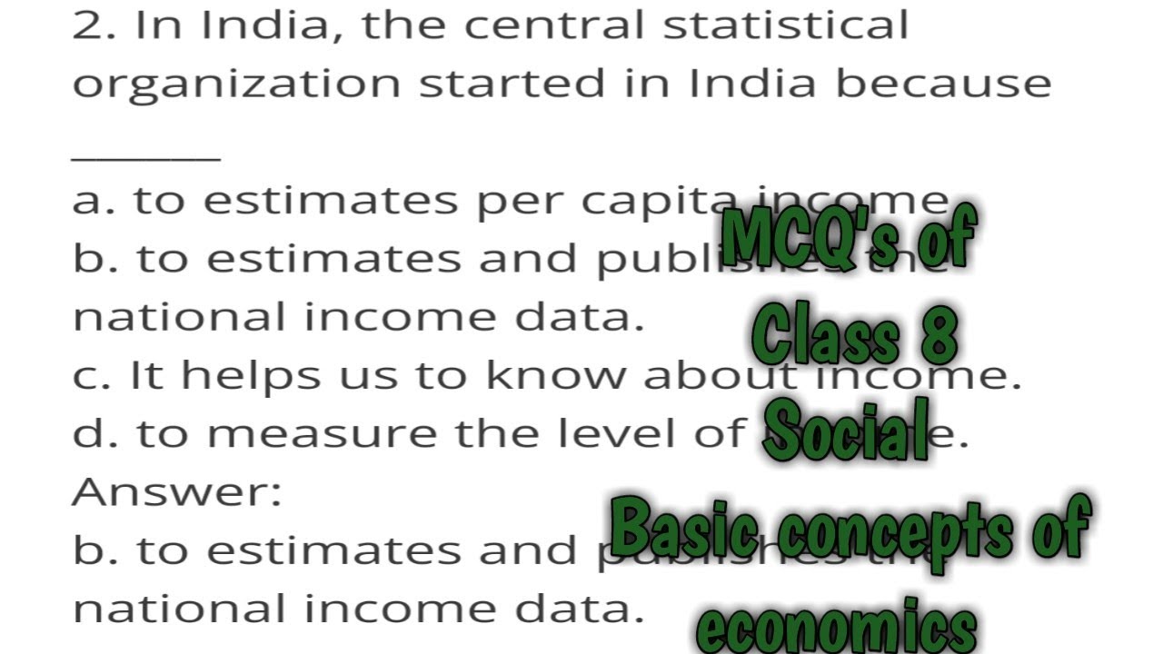 MCQ s Of Class 8 Social Basic Concepts Of Economics Karnataka State Mcq s of class 8 social basic concepts of economics karnataka state