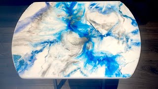 How to Upcycle a Table TV Tray with Paint and Epoxy Resin DIY Table Tray Upcycle Makeover #3