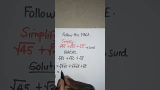 Simplification of a Surd. #advancedmathematics #surds_and_indices #maths