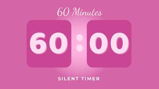 💗 60 Minutes Silent Timer (1 Hour) | Cute Ending Alarm | Pastel Pink Aesthetic | Study &amp; Focus