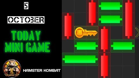 TODAY MINI GAME // 5 OCTOBER HAMSTER KOMBAT 🐹 HOW TO SOLVE MINI GAME PUZZLE IN HAMSTER KOMBAT [100%]