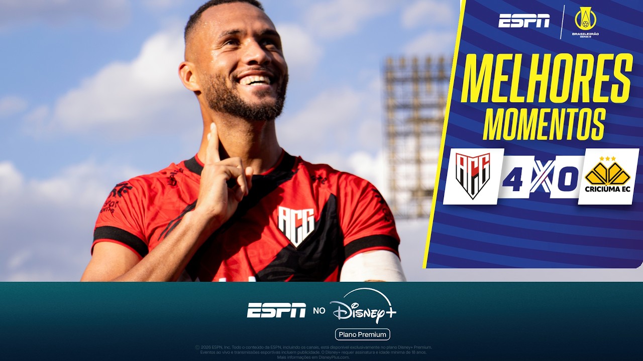 GUSTAVO COUTINHO ANOTA HAT-TRICK, E ATLÉTICO-GO GOLEIA O CRICIÚMA NA SÉRIE B | MELHORES MOMENTOS