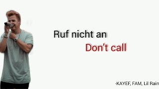 Ruf nicht an, FAM, KAYEF, Lil Rain - Learn German With Music, English Lyrics