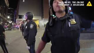 Boston: Bodycam footage shows a Boston cop bragging & laughing about hitting protesters with his car