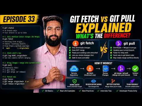 Episode 33 — Git Fetch vs Git Pull Explained | What's the Difference?