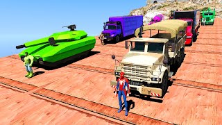 Continuation Next Epic challenge jump Ramp Mount Chiliad Spiderman TRUCK Cars Monster Truck GTA V