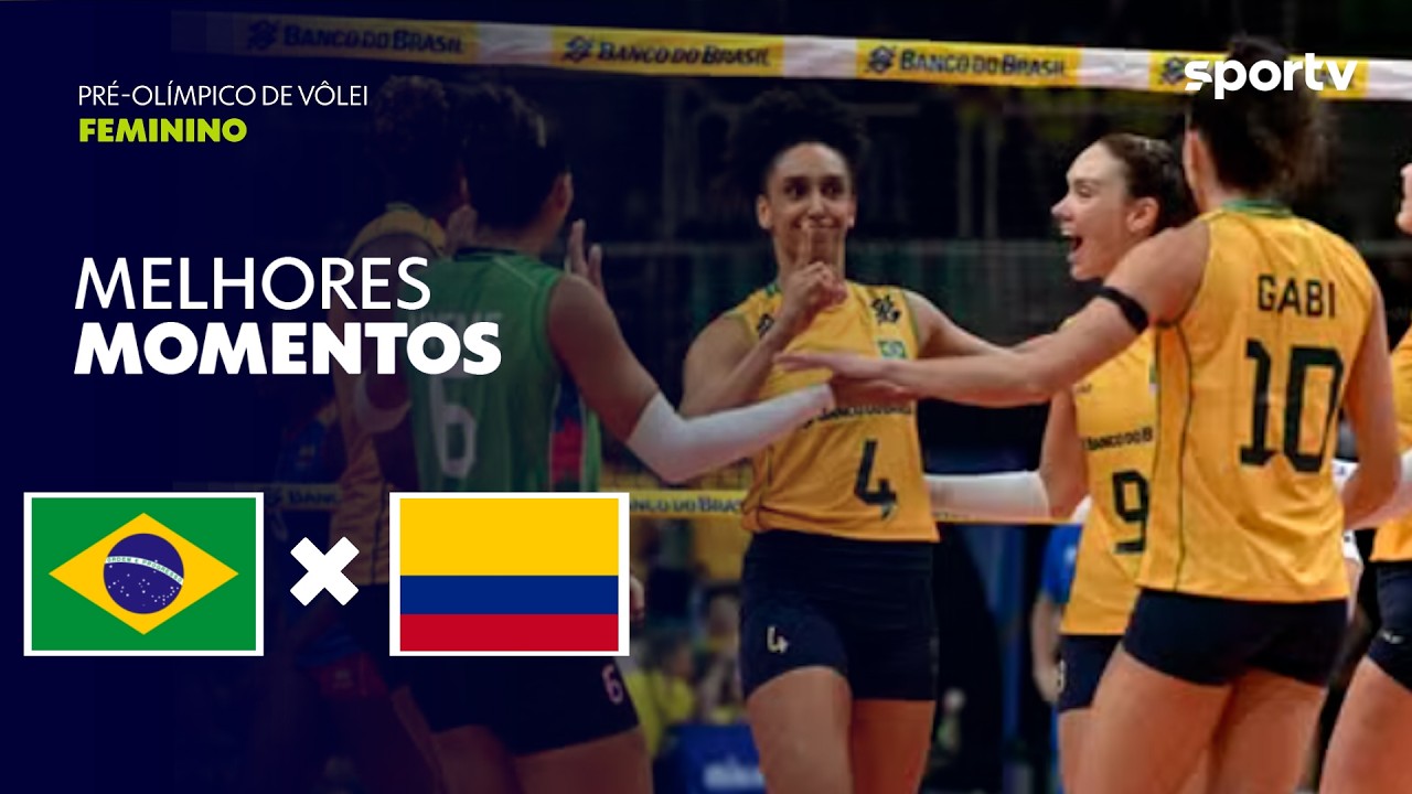 BRASIL 3 X 0 COLÔMBIA | PRÉ-OLÍMPICO DE VÔLEI FEMININO | sportv