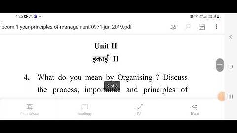 Principles of management previous year question paper of Bcom Class, 1st year