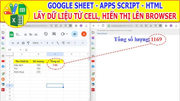 Google sheet, Apps script, HTML | Lấy dữ liệu từ CELL Spreadsheet và hiển thị trên Browser