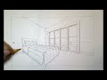 2 Point Perspective Drawing A Room Interior 