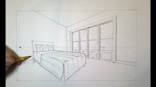 2 point perspective - drawing a room interior
