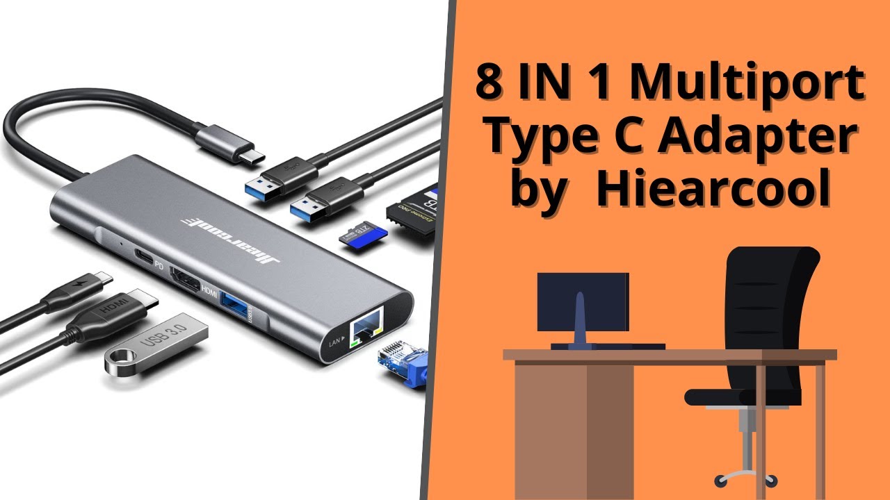  Hiearcool USB C Hub, USB C Multi-port Adapter for