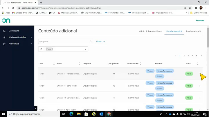 Como o professor disponibiliza as Trilhas no Positivo On?