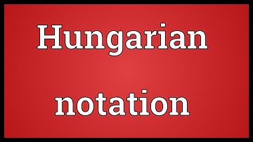 Hungarian notation Meaning