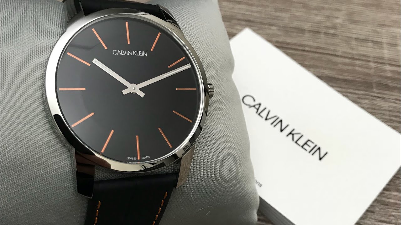Calvin Klein City Black Dial Black Leather Men