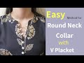 Perfect Collar Neck With V Placket || Neck Design || Easy Cutting and Stitching / Full Tutorial