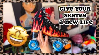 CUSTOMIZING MOXI RAINBOW RIDERS psst i'm giving away these roller skates