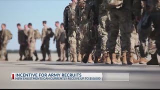 U.S. Army offering new recruits up to $50,000 in bonuses