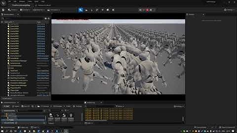 10000  Skeletal mesh instancing with LOD switching. UE5 ECS