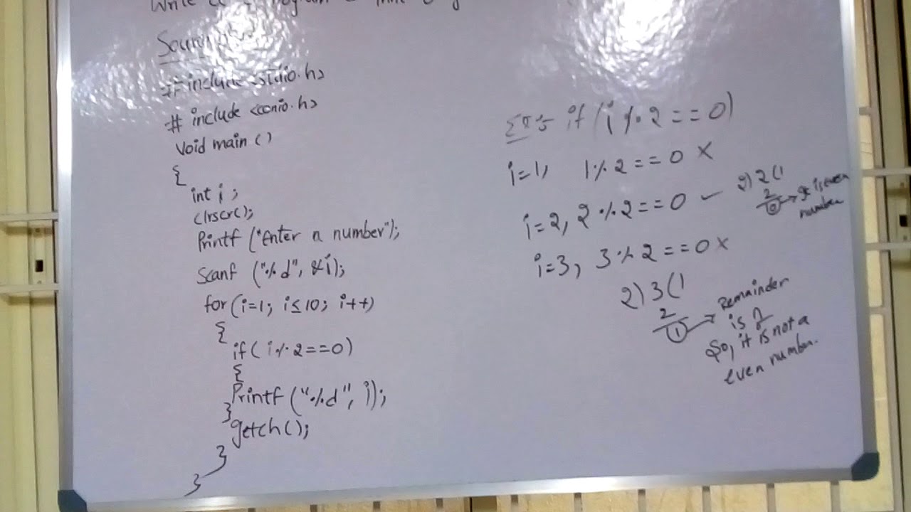 Write a C program to print only EVEN numbers - YouTube