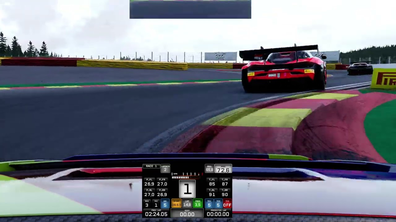 Carrera GT3 en Spá . Duelo Ferraris 296  Muy bueno - 9º