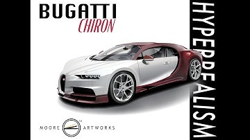 HYPERREALISM VECTOR ART: BUGATTI CHIRON (Adobe Illustrator CC)